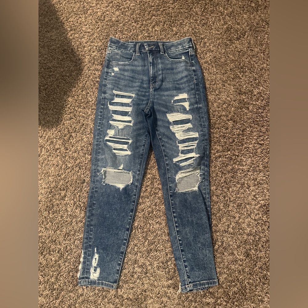 American Eagle curvy super high-rise crop jeans